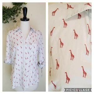 Giraffe Button down Top